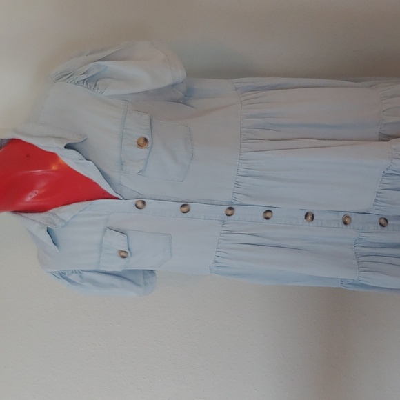 Aaron & Amber Chambray Like High Waist Tiered Dress in Medium - Picture 7 of 15